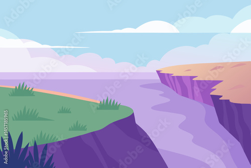 landscape with mountains and river