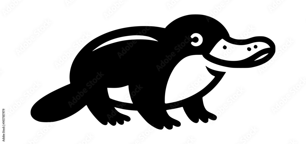 Obraz premium Platypus Black Icon Logo