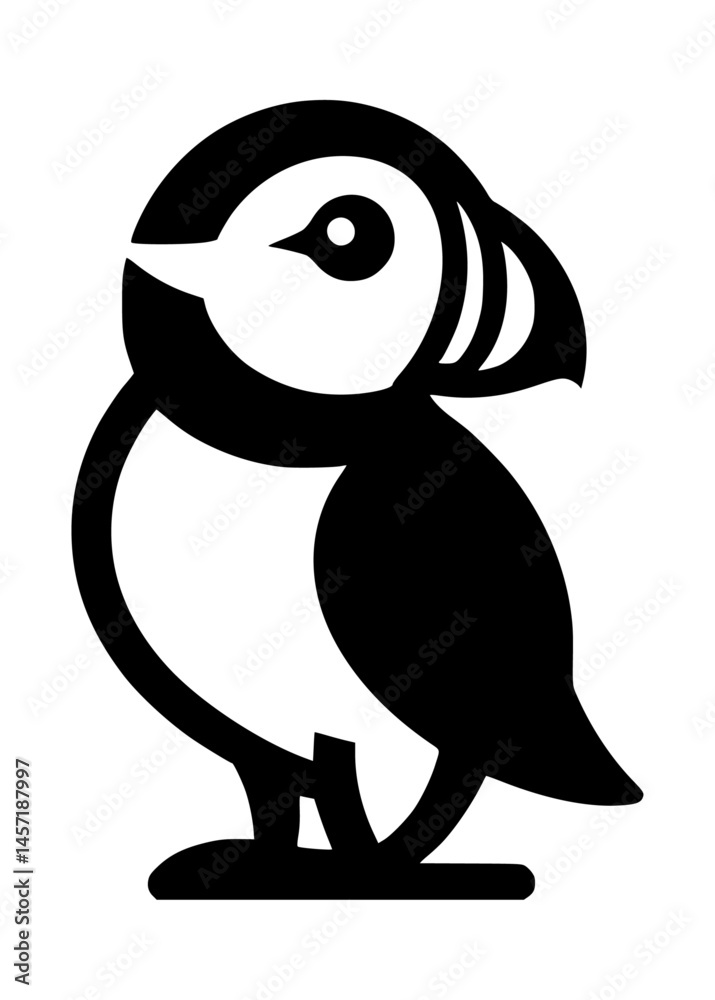 Obraz premium Puffin Black Icon Logo