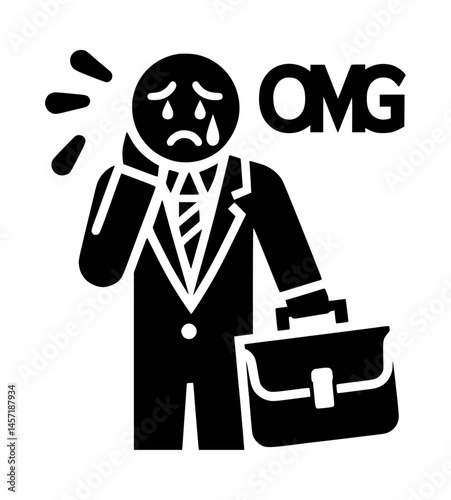 Shame Businessman Icon Logo