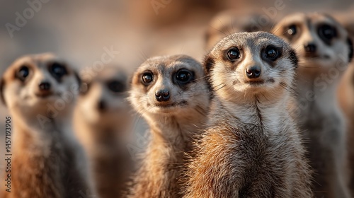 Wallpaper Mural Group of meerkats looking intently Torontodigital.ca
