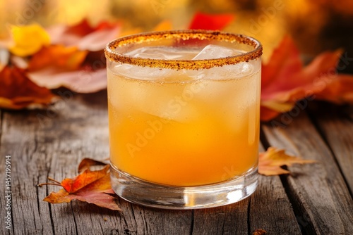 Bourbon cocktail with spices and maple syrup