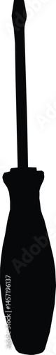 Silhouette of a Screwdriver – Essential Hand Tool for Mechanical, Electrical, and DIY Repair – Minimalist Black Design for Industrial, Hardware, and Maintenance Applications