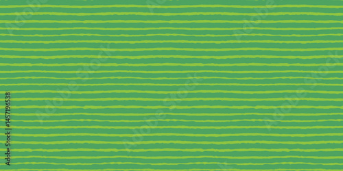 Horizontal striped seamless pattern with hand drawn pencil textured lines. Simple background with sketchy scribble stripes in green colors. Bright abstract vector seamless wallpaper.