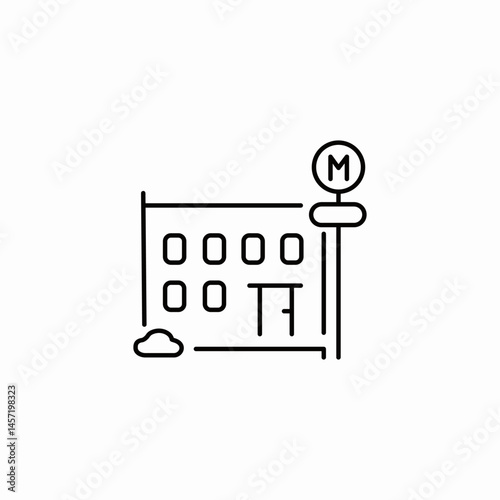metro entrance icon sign vector