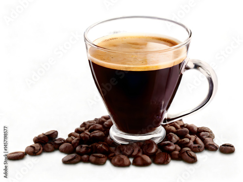 cup of coffee with beans