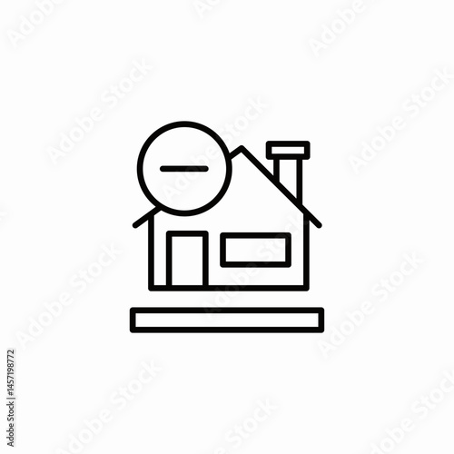 minus house icon sign vector