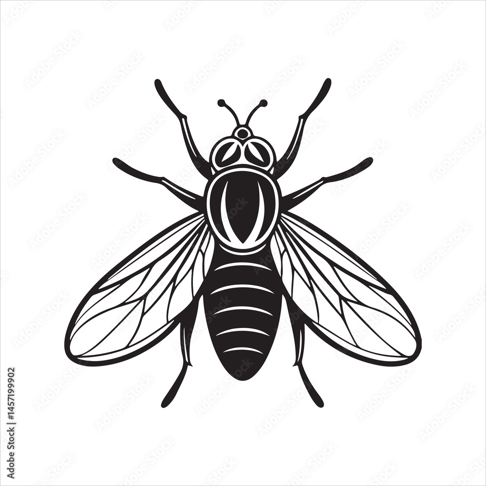 Obraz premium flying housefly vector icon