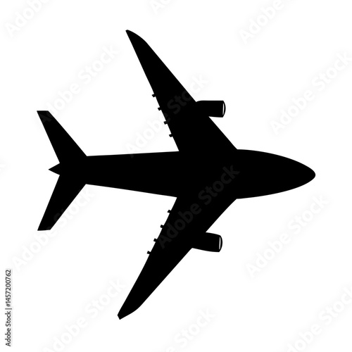 plane black silhouette isolated vector illustration 
