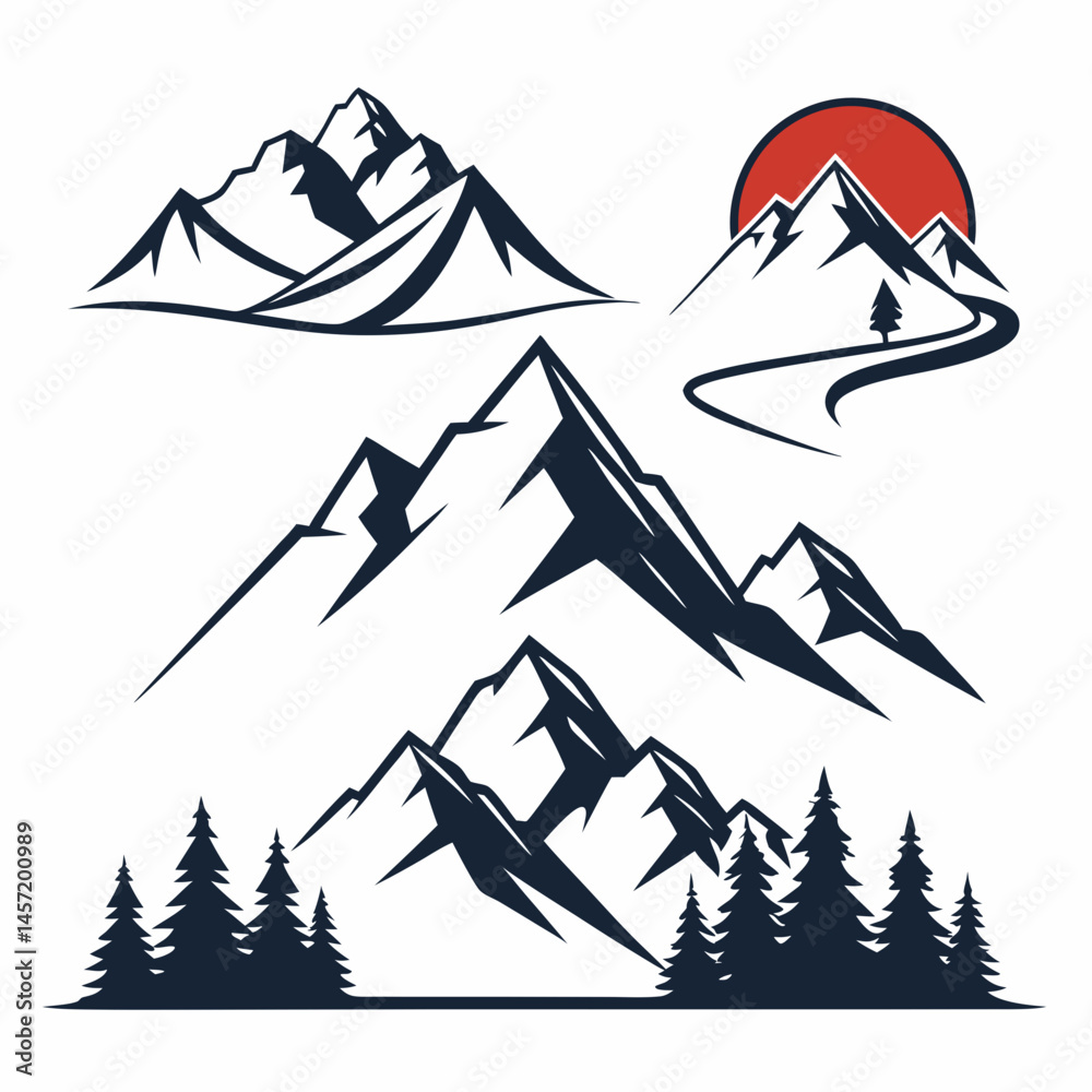 Fototapeta premium vector illustration of mountain