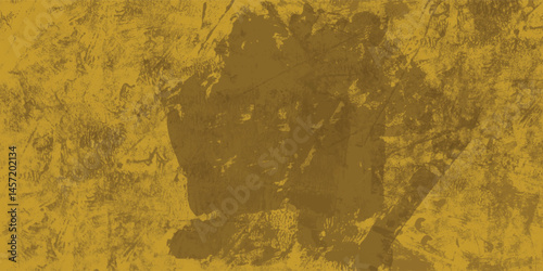 Rustic Brown and Gold Painted Surface with a Heavily Distressed Effect

