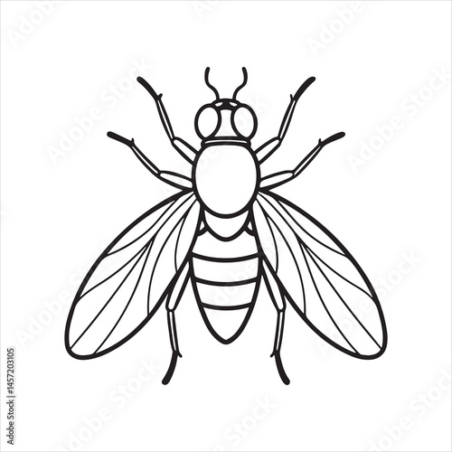 flying housefly vector icon