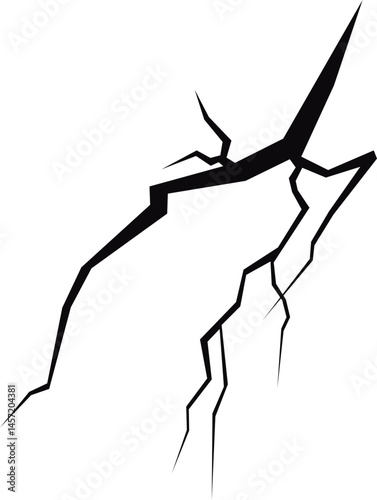 Cracked Surface: Abstract lines simulating a deep fissure or fracture in a dark, stark setting. A symbol of damage or fragility.