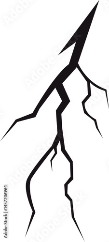 Black background with a complex, jagged crack. The crack extends from top-right to bottom-left, with many small branches and sharp edges.