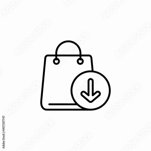 shopping download icon sign vector
