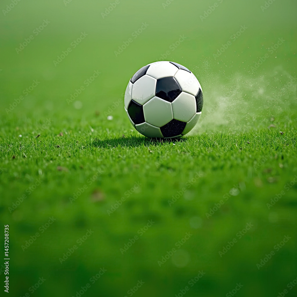 Fototapeta premium soccer ball on green grass