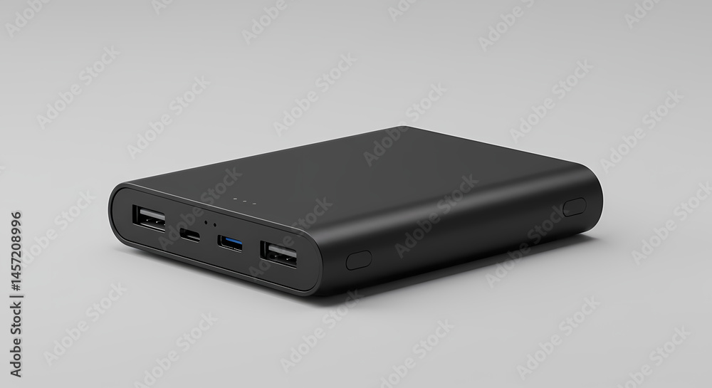 Black Portable Power Bank for Mobile Charging Black Portable Power Bank for Mobile Charging
