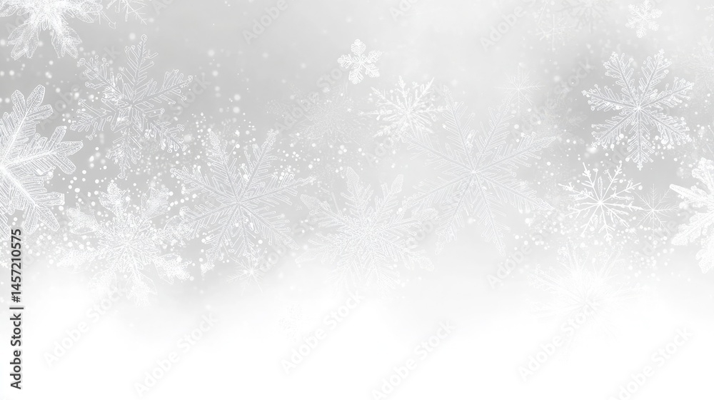 Winter Background with Snowflakes Pattern and Light Gray Festive Atmosphere Overlay Winter Background with Snowflakes Pattern and Light Gray Festive Atmosphere Overlay