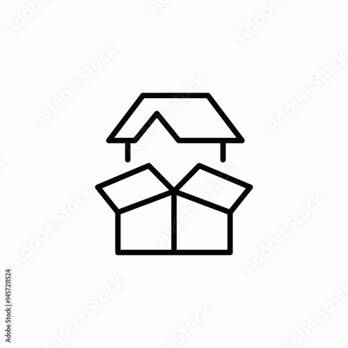 unpacked box icon sign vector