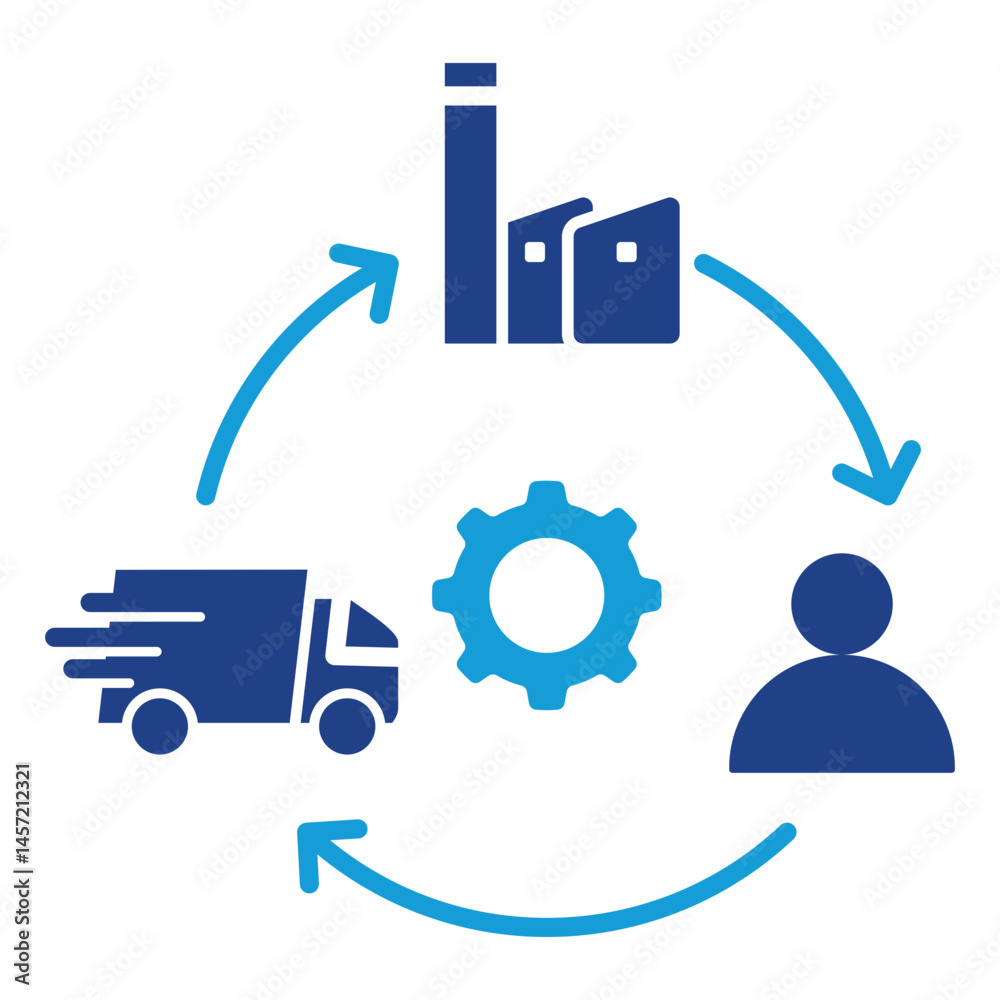 Fototapeta premium Supply Chain Icon