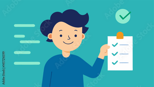 Celebrating Small Wins A person checking off tasks on a list with a big smile showcasing the importance of recognizing and celebrating milestones during the journey.