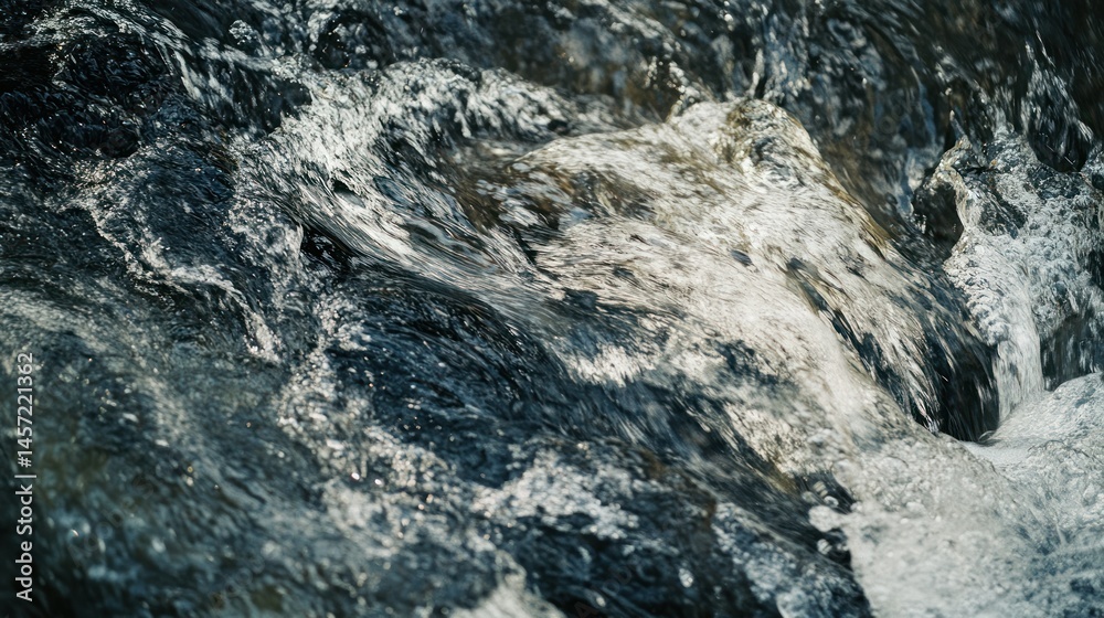 Obraz premium Detailed close up photograph of swirling water current and rocks