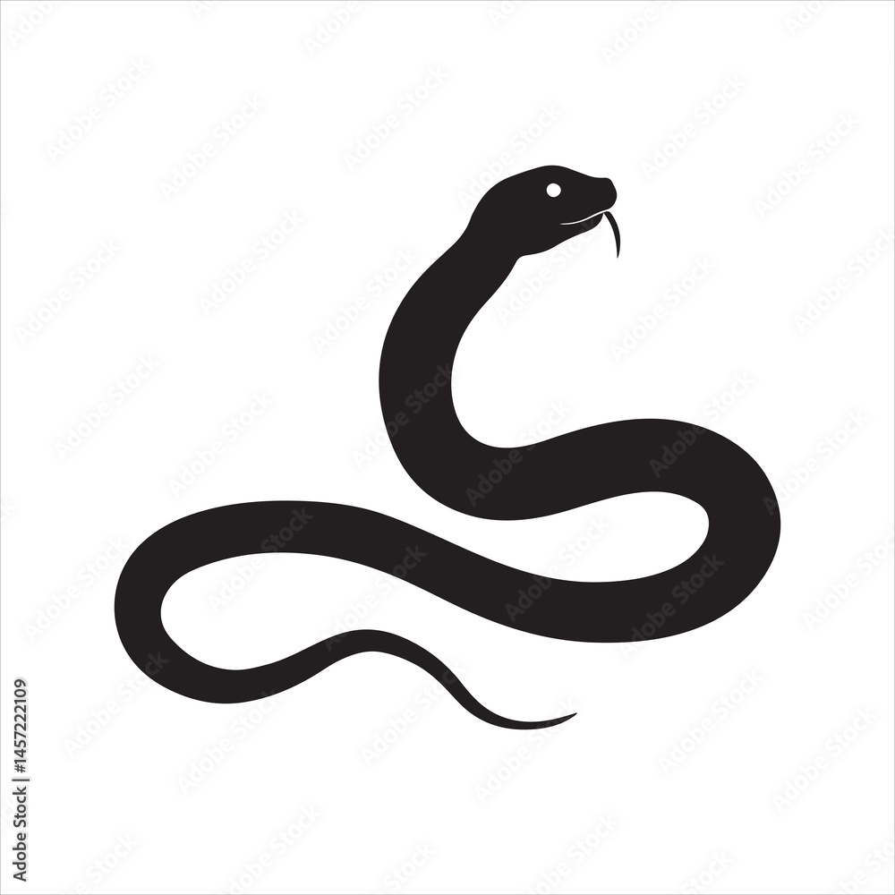 Fototapeta premium garter snake silhouette black Vector