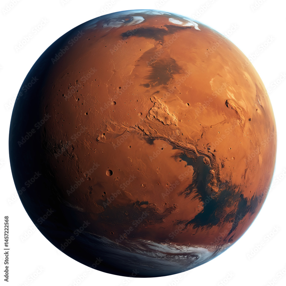 Naklejka premium planet mars isolated on transparent background