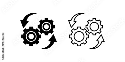 of Process icons. Process automation sign. for mobile concept and web design. vector illustration on white background