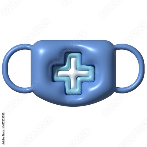 Blue Medical Mask with White Cross