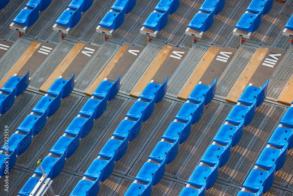 Seats of an event tribune grandstand