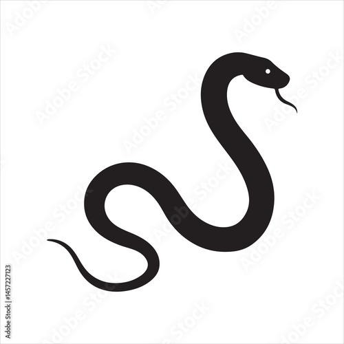 garter snake silhouette black Vector