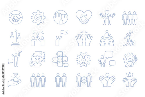 Teamwork Collaboration Business Partnership Vector Icons