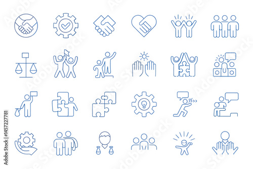 Teamwork Collaboration Business Partnership Vector Icons