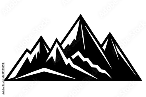 vector illustration of mountain landscape, Mountin vector silhouette