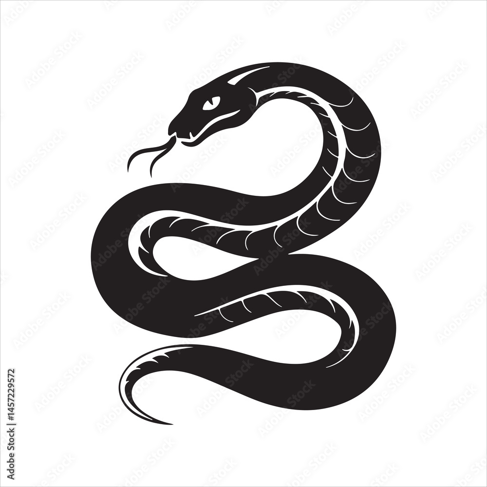 Fototapeta premium garter snake silhouette black Vector
