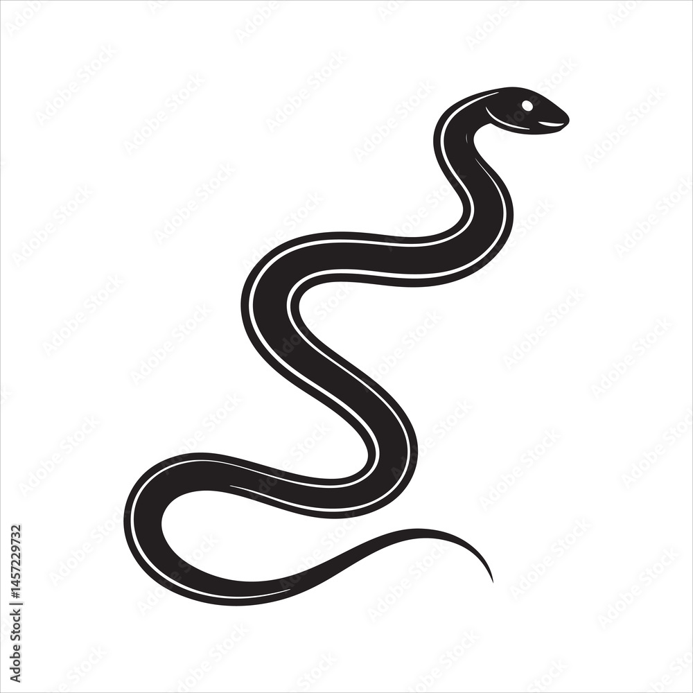 Fototapeta premium garter snake silhouette black Vector