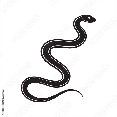 garter snake silhouette black Vector