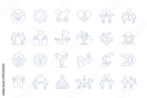 Teamwork Collaboration Business Partnership Vector Icons