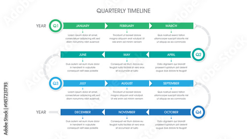 Quarterly Roadmap Timeline Infographic Horizontal