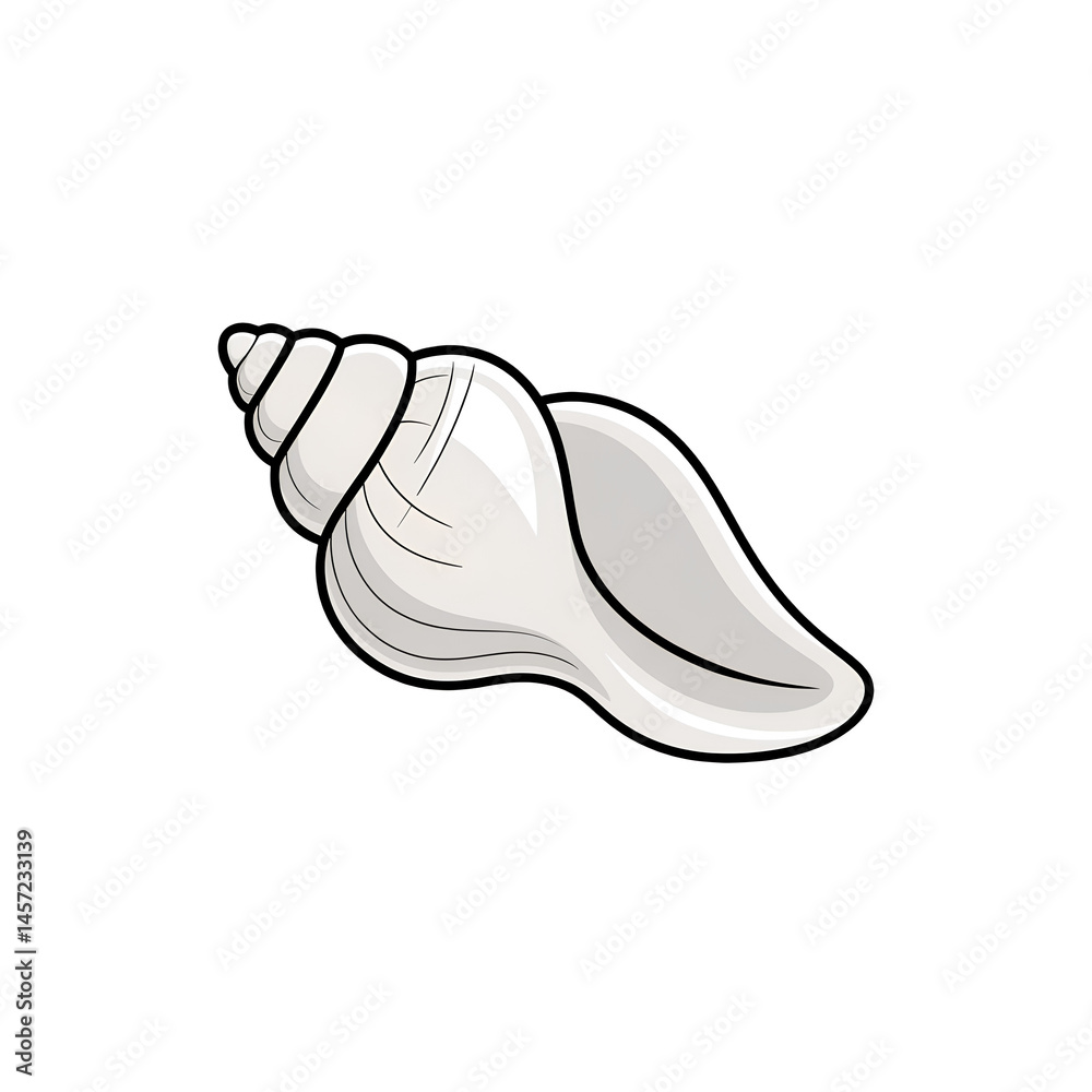 seashell on white background seashell on white background
