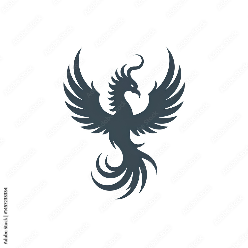 Obraz premium Black phoenix vector icon