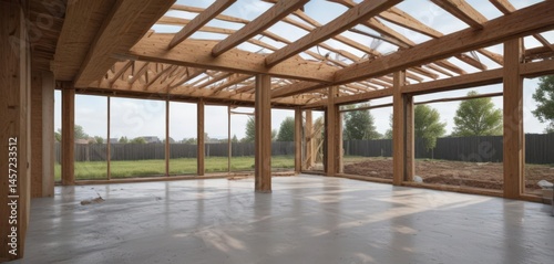 Modern home extension framing, new construction ,  property,  siding