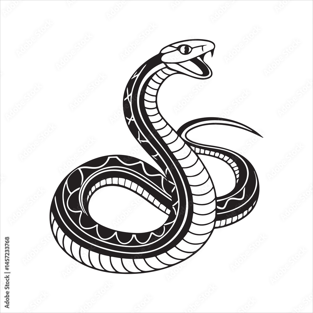 Fototapeta premium garter snake silhouette black Vector