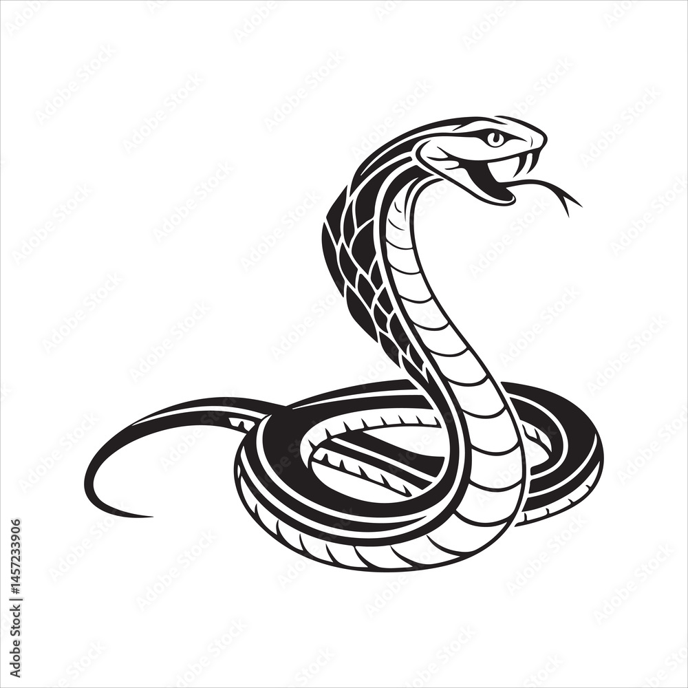 Fototapeta premium garter snake silhouette black Vector