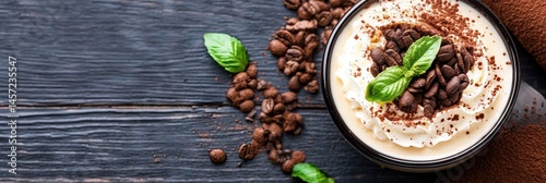 delicious tiramisu - traditional italian layered desert with whipped mascarpone and espresso soaked ladyfingers