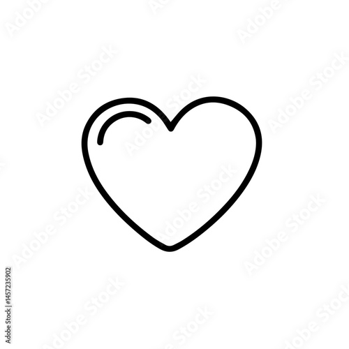 Simple heart line art drawing. Heart graphic element with elegant line style.  Perfect heart image for social media posts, greeting cards, or website design. This heart symbol is ideal for projects re