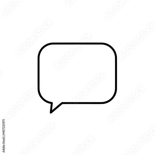 Simple empty speech bubble. Blank communication icon perfect for social media posts. This versatile speech bubble is ideal for dialogue or quotes. Use this simple speech bubble for social media graphi
