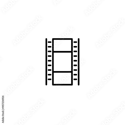 Film strip icon. Simple film strip illustration. Classic cinema symbol perfect for movie posters and social media. This image is ideal for promoting social interaction through film.