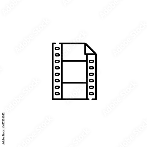 Film reel document icon. Simple film reel page design for social media. Film reel page suitable for website interface and application. This film reel icon is perfect for social media posts and communi